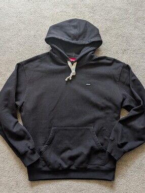 Supreme Small Box Logo Black Hooded Pullover Fleece Hoodie Size Large